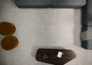 Salon avec un carrelage réalisé avec des carreaux SUPCARO