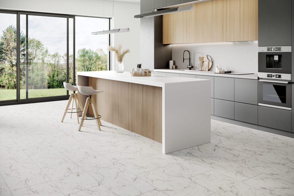 Sol clipsable effet marbre Carrara