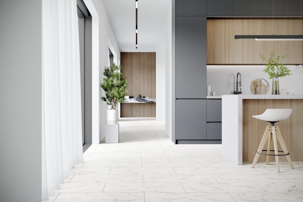 Sol clipsable effet marbre Carrara